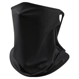 A&R 夏季抗UV防曬冰絲圍脖掛耳面罩, 1個, 黑色