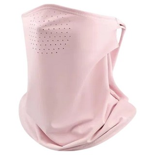 A&R 夏季抗UV防曬冰絲圍脖掛耳面罩, 1個, 粉色