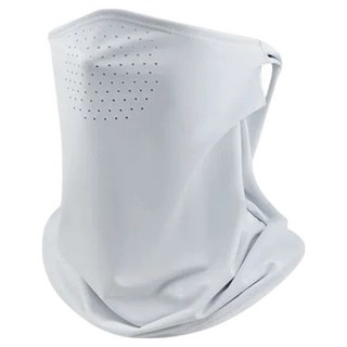 A&R 夏季抗UV防曬冰絲圍脖掛耳面罩, 1個, 淺灰色