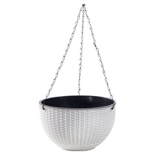 小麥購物 自吸仿藤吊盆花盆 L517, 1個, 白色