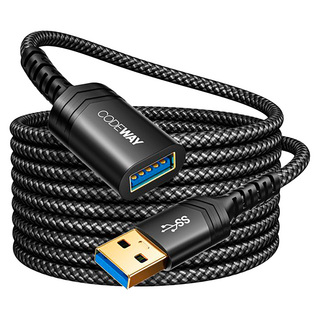 CODEWAY USB 3.0 5Gbps 公對母 高速傳輸延長線, 3m, 黑色, 1條