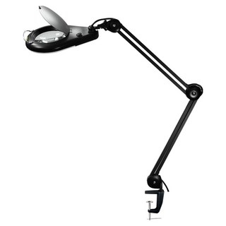 Octopus 章魚牌 防靜電LED照明夾桌放大鏡10倍 5W 206531ESD, 黑色, 1個