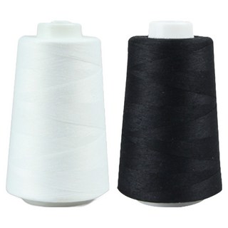 소잉바이핸드 40수 2합 재봉사 2종 세트, 01 화이트, 26 블랙, 1세트