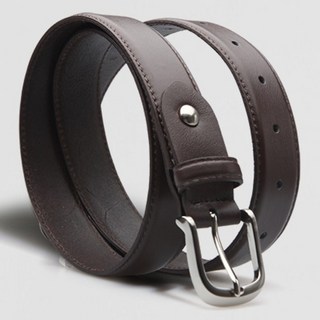 VONIN 義大利牛皮 30mm 鍍銠緞面立體皮帶 NT075DBR
