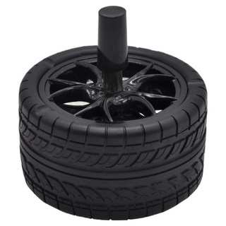 Cashrich 獨特輪胎造型防臭煙灰缸 9.8 x 10.5 cm, 1個, 黑色