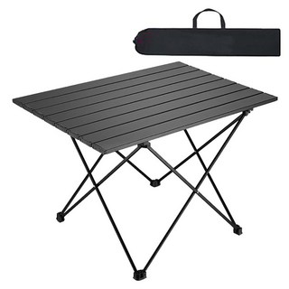 小麥購物 鋁合金折疊桌 L711 附便攜收納袋, 黑色