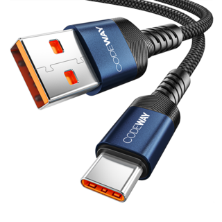 CODEWAY USB-A-USB-C針高速傳輸充電線, 藍色, 3m, 1條