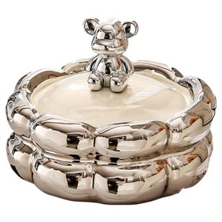 CashRich 可愛設計防臭菸灰缸 15 x 12 cm, 銀色, 1個