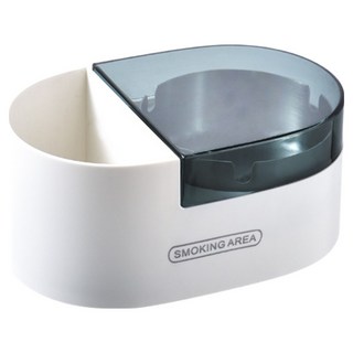 Cashirich 防臭多功能收納煙灰缸 14 x 6.5 cm, 白色 + 藍色, 1個