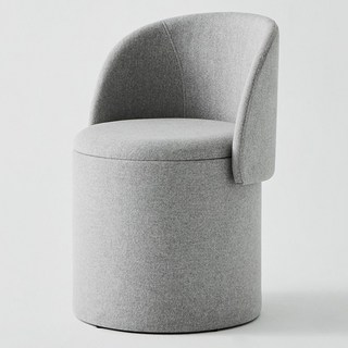 HANSSEM 摺疊靠背收納椅凳 化妝椅, 1個, 霧灰色