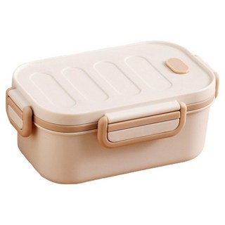 可微波 雙層便當盒 1L, 杏色, 1個
