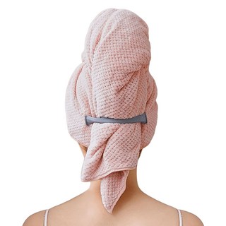 SUnORO 一片式鳳梨格乾髮帽, 粉色, 1條, 粉色
