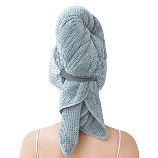 SUnORO 一片式鳳梨格乾髮帽, 藍色, 1條, 藍色