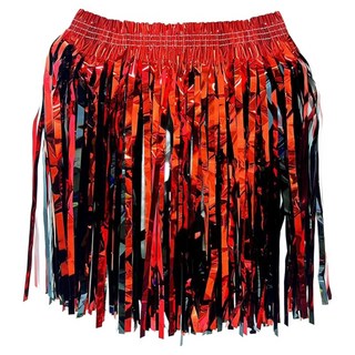 閃亮舞蹈表演裙, 1個, 紅色 + 黑色