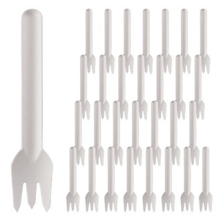 Highching 高精 植纖叉子 白色, 100支, 1入