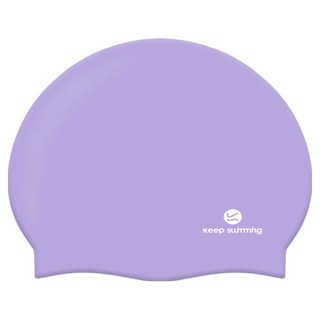 KeepSwimming 兒童款Logo泳帽, 1個, 熏衣草