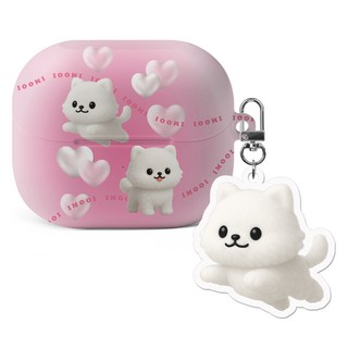 아이무이 갤럭시 버즈3 / 버즈3 프로 하드 케이스 + 아크릴 키링 세트, 하트포메라니안, 1세트