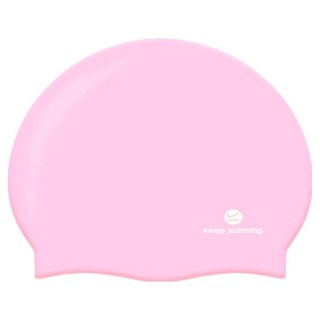 KeepSwimming Logo泳帽舒適帽, 1個, 淺粉色