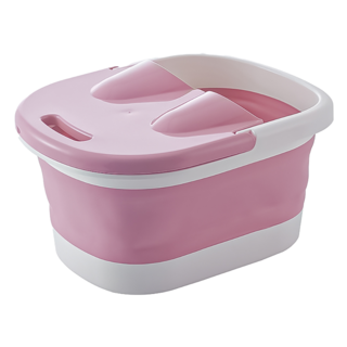 小麥購物 折疊泡腳桶 L718, 有蓋款 粉色, 1個