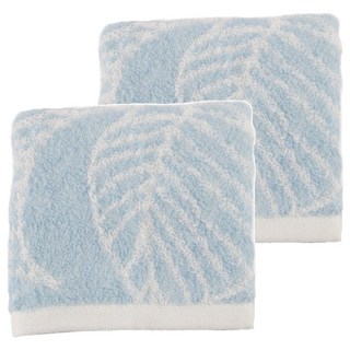 Gemini 双星毛巾 雪之桃中空紗毛巾 棉紗 76 x 34cm, 藍色, 2條
