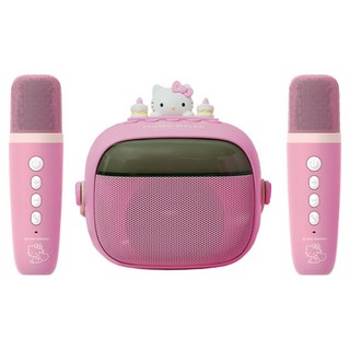 로이체 산리오 LED 무선 미니 블루투스 스피커 + 매직보이스 듀엣 마이크 2p 세트, SAN-BMS-C-HK, 헬로키티
