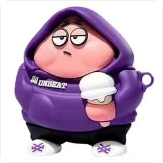 悍妞可愛角色圖案矽膠套AirPods保護殼, 1個, 單一商品, 紫色星星 Airpods pro/pro2