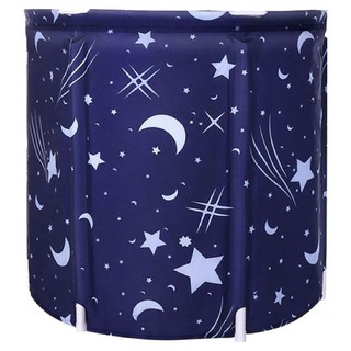 小麥購物 摺疊泡澡桶 圓形款 L704, 1個, 星空藍