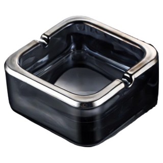 Casrich高級豪華設計菸灰缸 9.4*9.4*4cm, 黑色, 1個