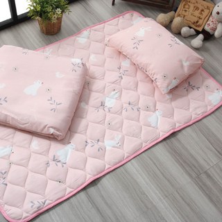 E-ROU 伊柔寢飾 3M吸濕排汗天絲兒童睡墊3件組, 睡墊 + 枕頭 + 涼被, 青澀年華