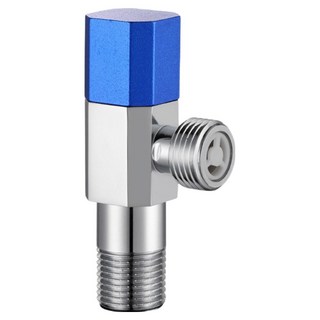 小麥購物 全銅單開一進二出角閥 L907 藍色, 1個