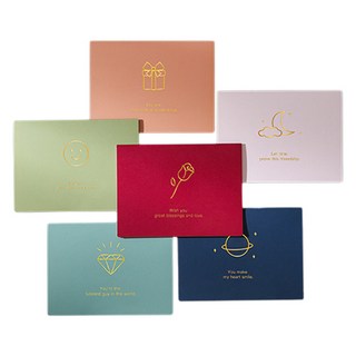 윰스 골드라인 일러스트 미니 카드 6종 세트, 기프트, 1세트