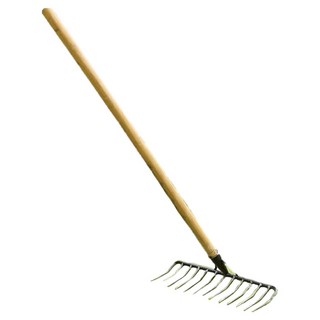 小麥購物 農用工具 螺紋鋼9齒圓尖耙 配木柄 L243, 1支