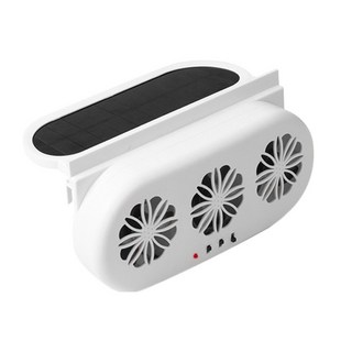 GER 泰 太陽能 + USB車用散熱排風扇, 白色, BY-1359