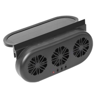 GER 泰 太陽能 + USB車用散熱排風扇, 黑色, BY-1359