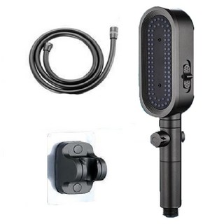 小麥購物 一鍵止水增壓蓮蓬頭套組 L909, 1組, 槍灰色