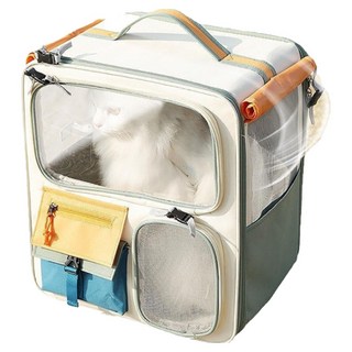 外出便攜貓咪背包 外出拉桿包, 米綠包, 1個