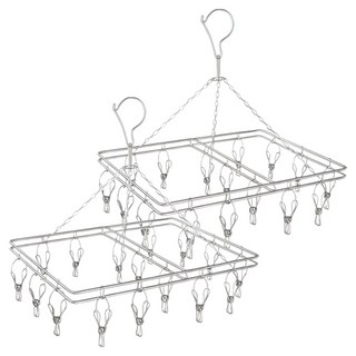 樂邦 不鏽鋼防風曬衣架 20夾, 銀色, 2個