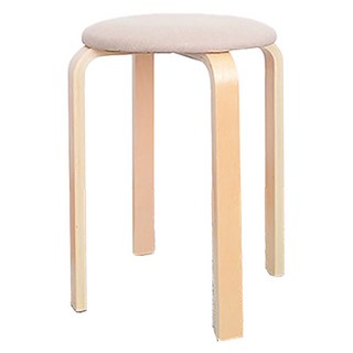 10X10 簡約原木布面椅凳, 米色, 1個