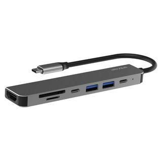 IRIVER USB C/A Type 5Gbps HDMI PD100W 通過DeX支援金屬外殼7in1多功能集線器 IHC-HW09-HUB7, 1個, 單一顏色