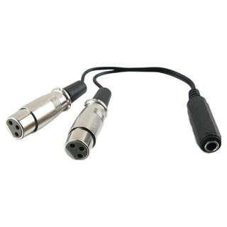 컴스 캐논 변환 Y 케이블 캐논 XLR F x2 to 6.35mm 스테레오 F Canon 3P mic 26cm, NT838, 블랙, 1개
