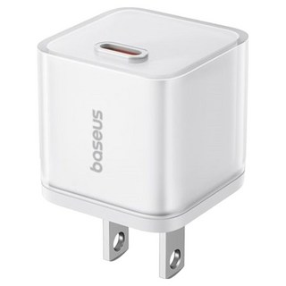 Baseus 倍思 GaN5S 氮化鎵快充充電器 1C 20W 美規, 皓月白, 1個