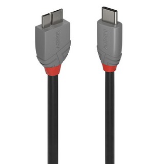 LINDY 林帝 ANTHRA USB3.2 Gen1 Type-C 公 to Micro-B 公 傳輸線, 1m, 1條