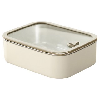 MASIONS 美心 PLUSH 活悅 可微波頂級不鏽鋼2層便當盒保鮮盒 單格 1.2L, 米色, 1個