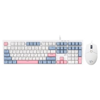 g-clicker OfficePro Silence M 250 108 鍵盤滑鼠組, 天空粉, OPS50, 一般型