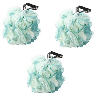 小麥購物 柔軟洗澡沐浴球3件組 L998 大 淡綠色, 1組, 150g