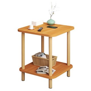 HAPPY LiFE 雙層方形茶几 40cm 11207, 原木色