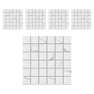 MONESPACE 瓷質馬賽克磁磚 48mm, 比安科霧面, 5個