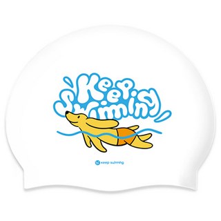 킵스위밍 아동용 퍼피패들 수영모자, 화이트, 1개