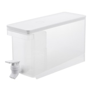 Yamazaki 山崎 tower冷水壺/冷飲壺/冷飲桶/家用冷水桶/戶外用品 附水龍頭 露營野餐適用, 1個, 白色, 2.8L