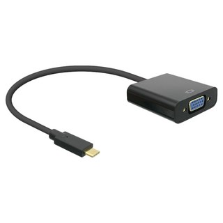 Coms USB 3.1 Type C 轉 VGA Audio Aux 轉換器 支援音訊 D-SUB RGB, 單一商品, 1個, 單一顏色
